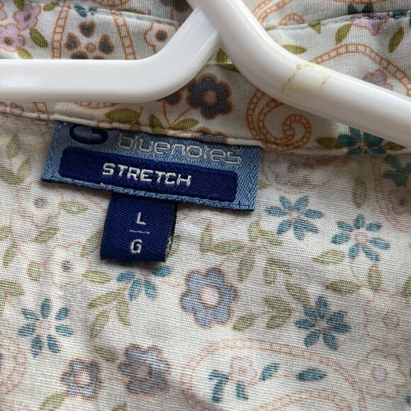 Bluenotes stretch Long sleeve size large floral print Y2K - Picture 6 of 7